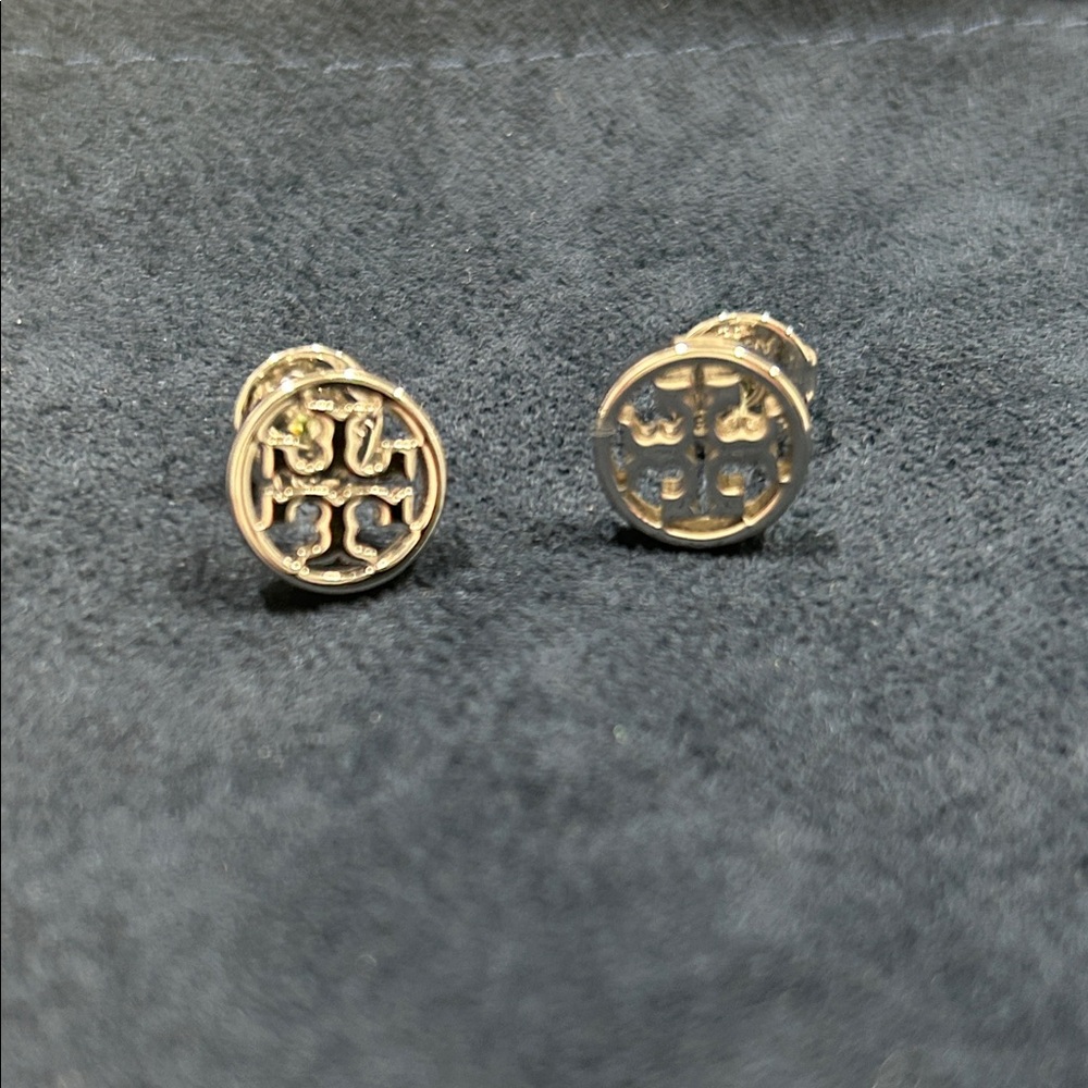 Tory Burch Miller Silver Stud Earrings